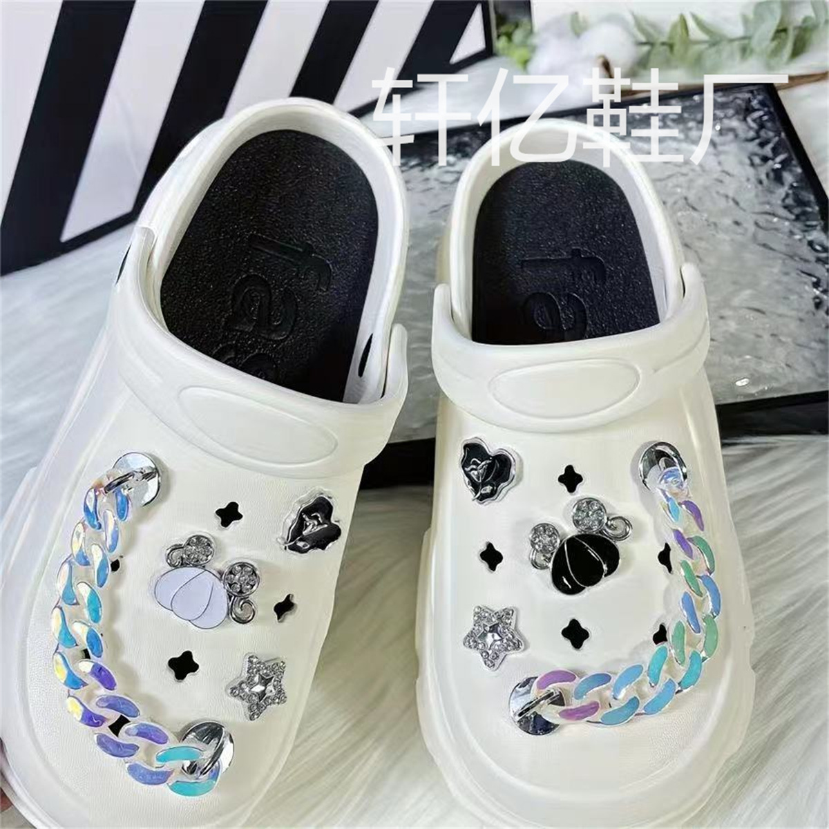 Nuevo ramo, zapatos de flores, agujeros de flores, accesorios de perlas tridimensionales de alta calidad, accesorios de bricolaje decorativos, zapatos de fragancia desmontables