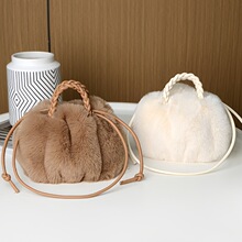 B 69089 Rabbit Fur Pumpkin Crossbody Bag ����ë�ɐ��Ϲ�б��