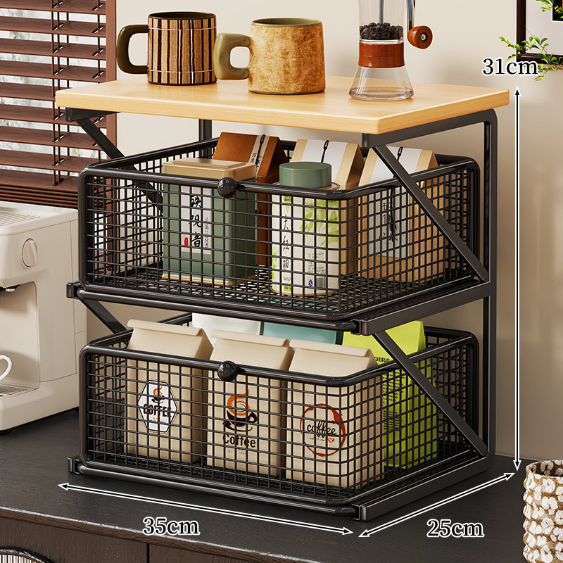 Organizador de Tazas y Bolsas de Té Extraíble para Mesa