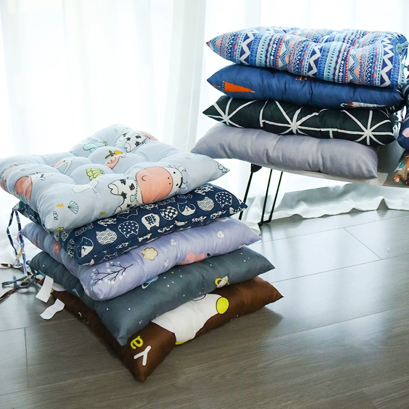 Квадратная Подушка для компьютерного стула Офисная хлопковая и льняная Подушка для стула Обеденный стол Стул Four Seasons Утолщенная дышащая Бытовая