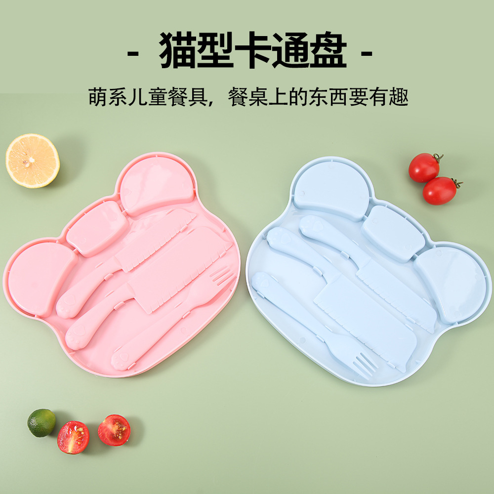 Children's Fruit Knife Plastic Kitchen Knife Not Easy to Hurt Hands Kindergarten Early Education Storage Safety Knife Cutting Board Set