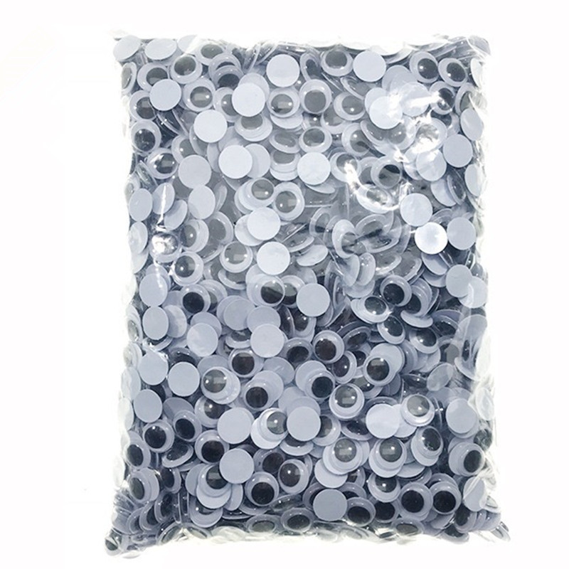 动的な目の白黒のバックゴム付きのdiy子供の创造的なおもちゃのプラスチック动物の目の部品のステッカーの卸売|undefined