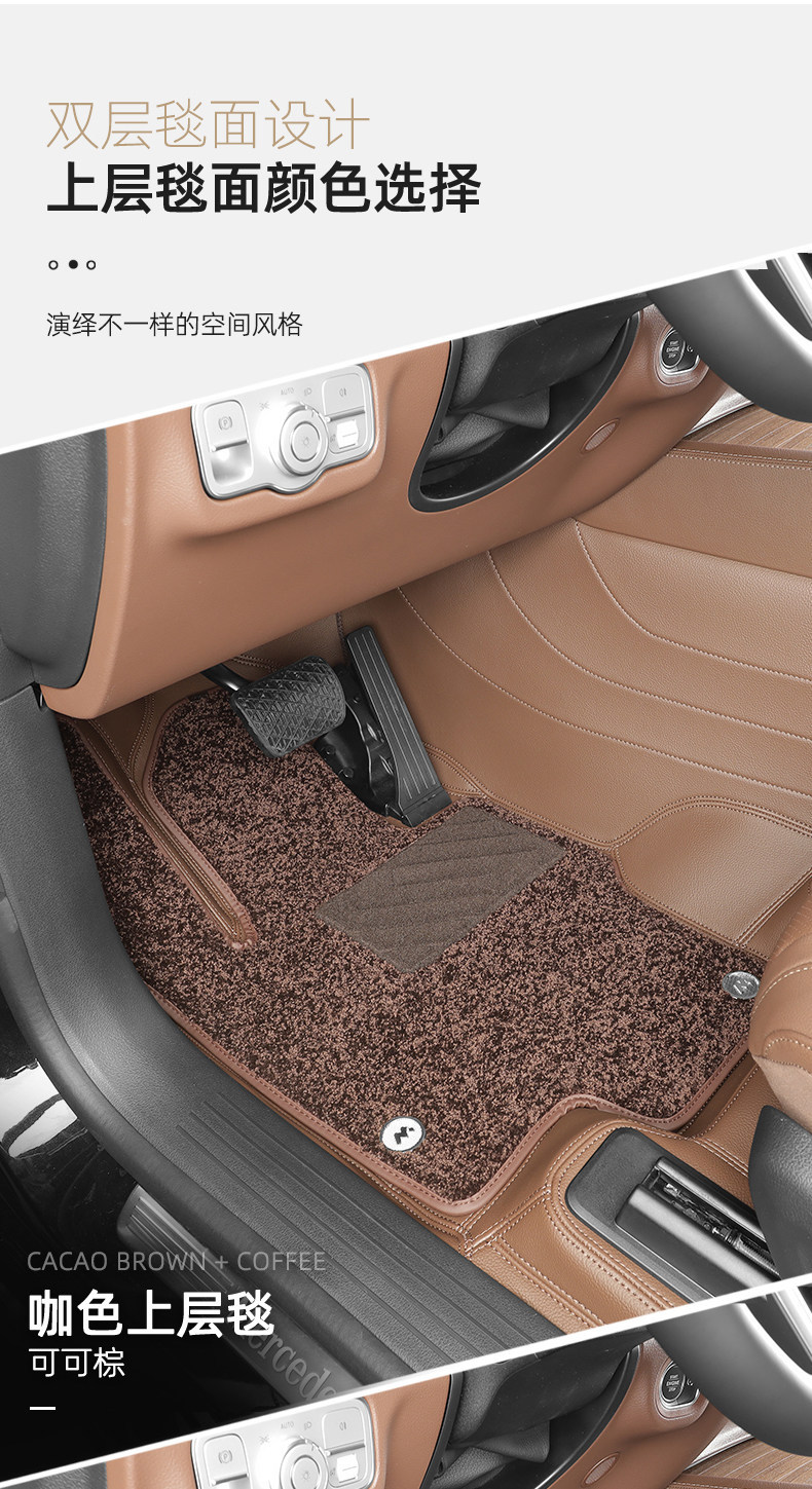 Suitable for Mercedes-Benz CES-class GLSABC vehicles, original car color Nappa leather 360 soft wrap full surround floor mats, custom-made