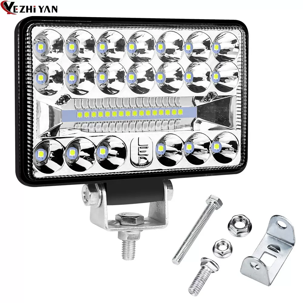 工厂直销4寸大视野工作灯108W36led工程车前照灯检修射灯三线连接