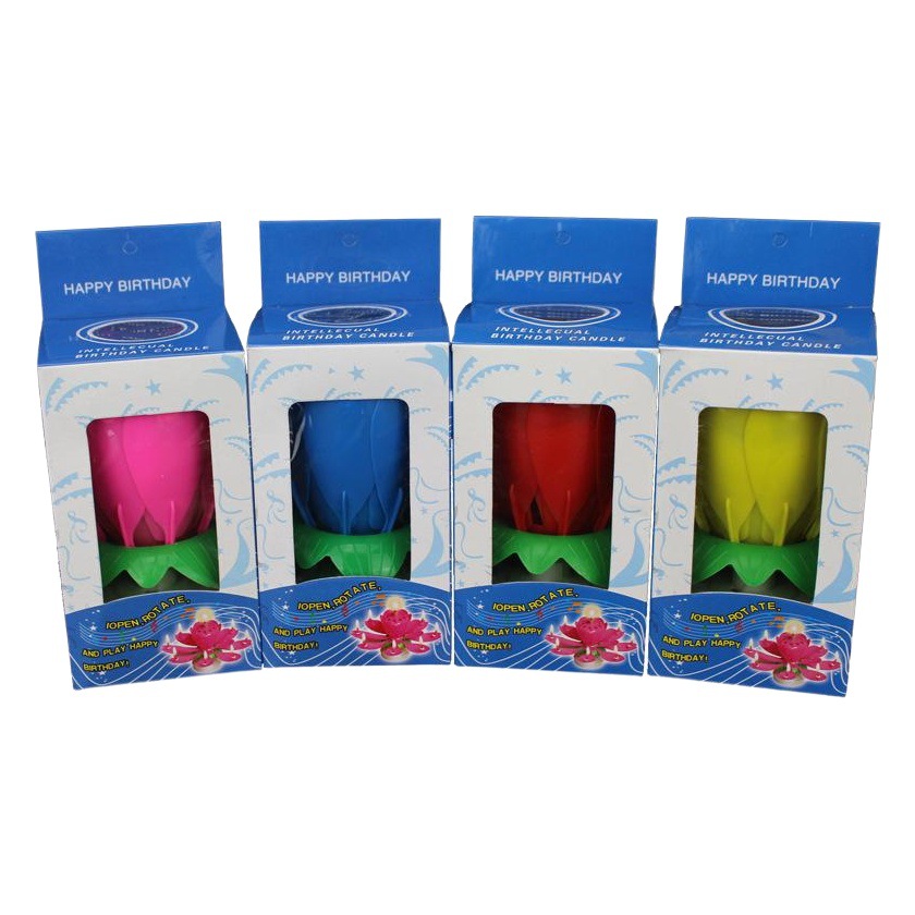 Velas cuidadosamente seleccionadas, vela de loto electrónica con música giratoria, sorpresa de floración, pastel de cumpleaños creativo, vela de loto electrónica de fondo plano