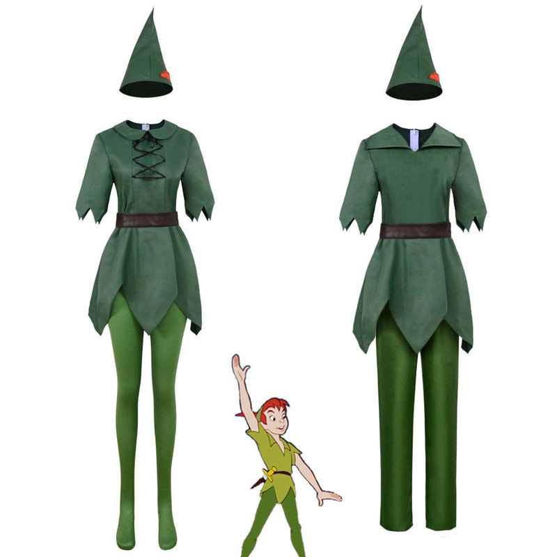 Peter Pan Cosplay Costume Green Fairy Elf Costume Halloween Comic Show Performance Cosplay Role Play