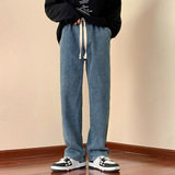 Ретро осенние демисезонные прямые свободные джинсы, повседневные брюки, в американском стиле, оверсайз, свободный крой