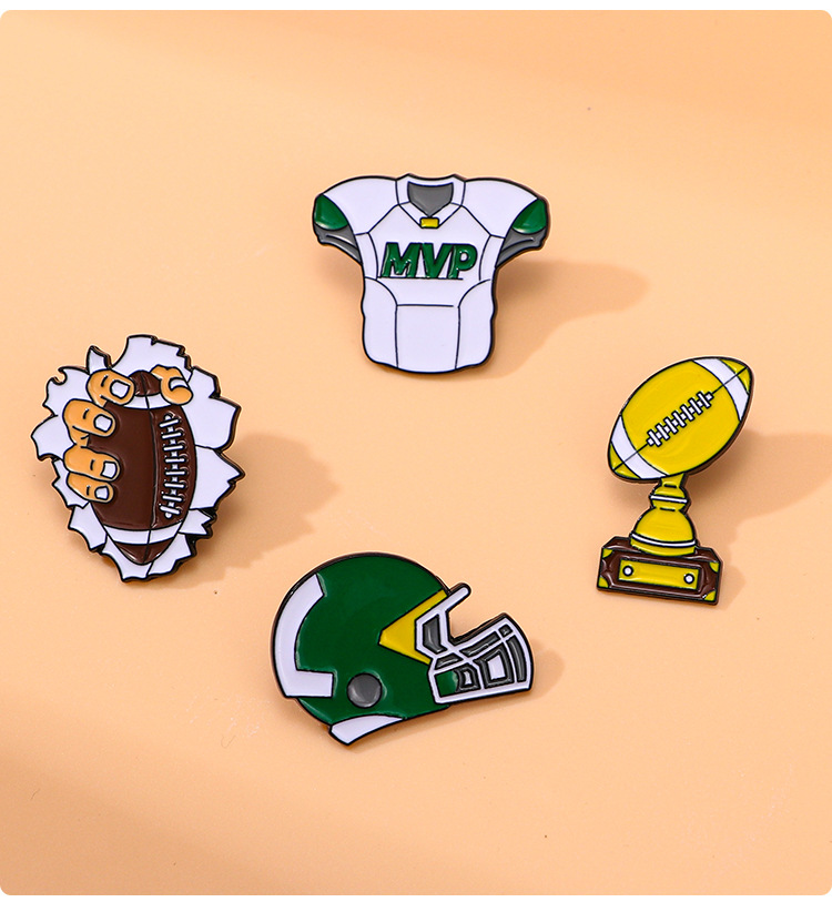 Brooches Classification Cartoon Style Pin Rugby Alloy Enamel Unisex Brooches