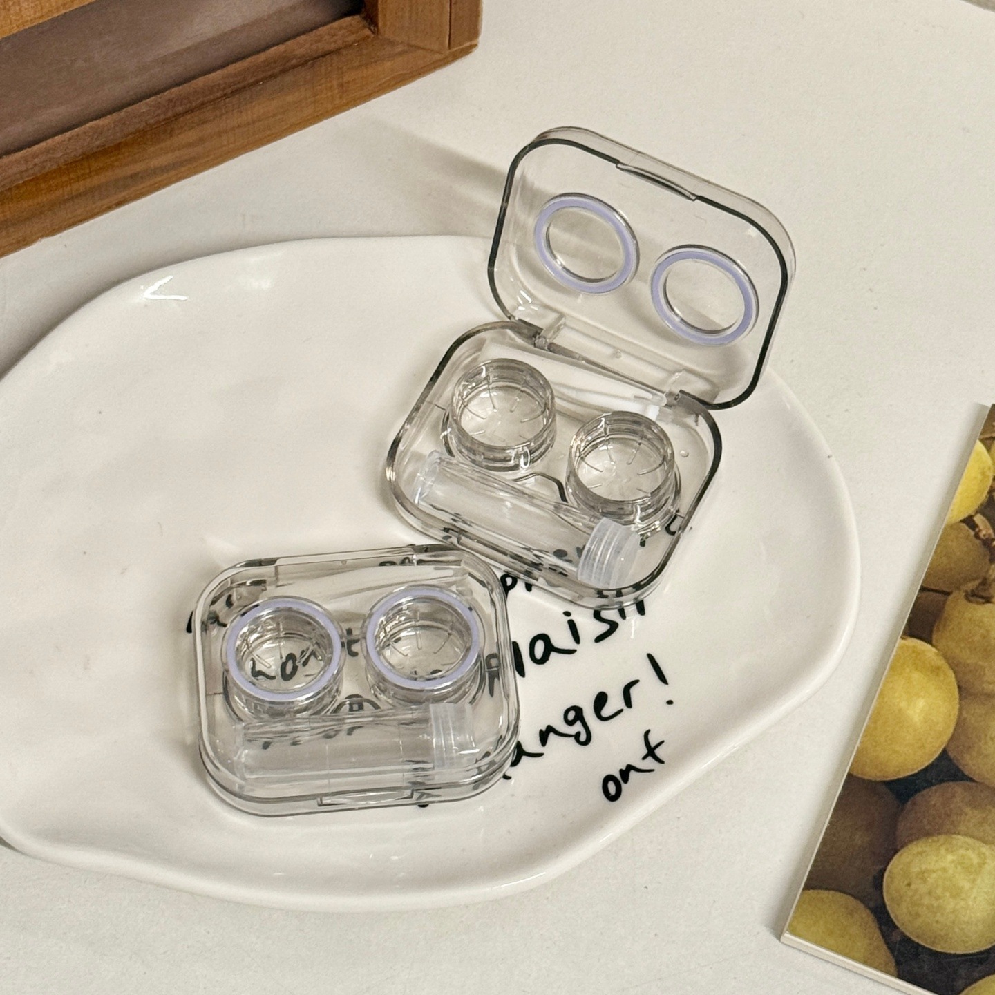 コンタクトレンズケース携帯透明ミニシンプル一体型カップルケース美瞳二重ケースは、カバーas755をねじる必要はありません