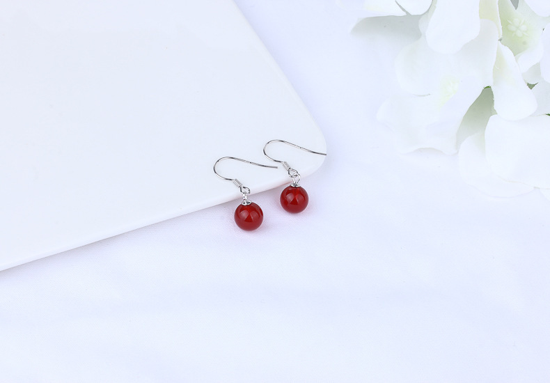 1 Pair 925 Sterling Silver Gem Geometric Drop Earrings display picture 17