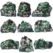 批发仿独山玉雕刻山水摆件仿寿山石招财摆件玉石风水摆件地摊玉器