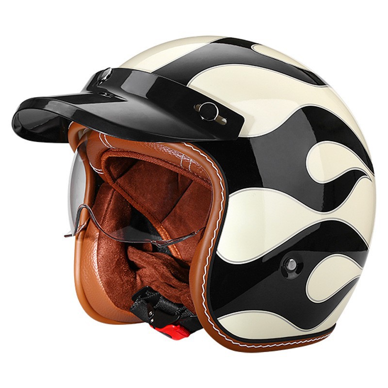 New Product Launch Cross-Border Dot Certified Retro Helmet Motorcycle Helmet Motorcycle Retro Helmet Autumn and Winter Half Helmet Multi-Color