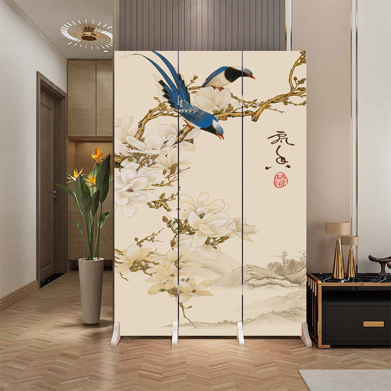 中国風の家庭用スクリーン玄関ドア、ドアパーティション、リビングルーム、オフィス、寝室の遮蔽、折りたたみ式可動玄関|undefined