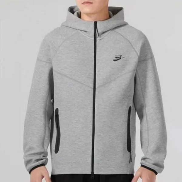 FB sports jacket with hood, unisex casual versatile loose-fitting open-front jacket, high-quality couple's top
