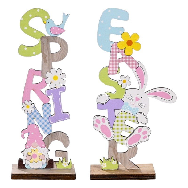 Pascua de madera conejo enano decoración creativa Americana decoración escritorio del hogar