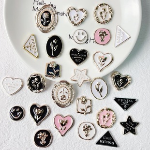Vintage Camellia Rose Love Drop Oil Jewelry Accessories Mobile Phone Case Hairpin Shoe Buckle Diy Patch Material