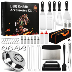 BBQ用ステンレス製バーベキューツールセット、料理用スパチュラ、板焼き鍋、フライパン、多機能グリルツール