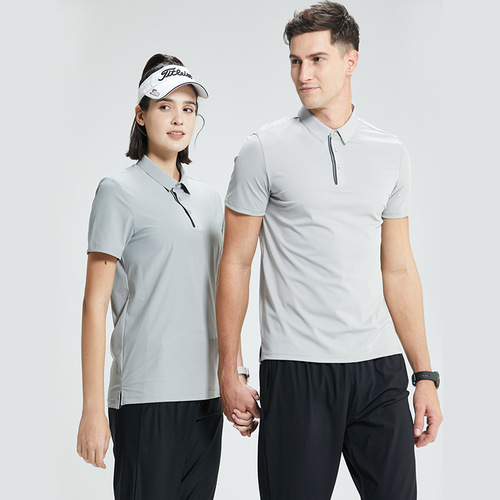 High-end outdoor sun protection polo shirt, solid color, breathable, sporty and casual, stand-up collar, quick-drying men's short-sleeved T-shirt