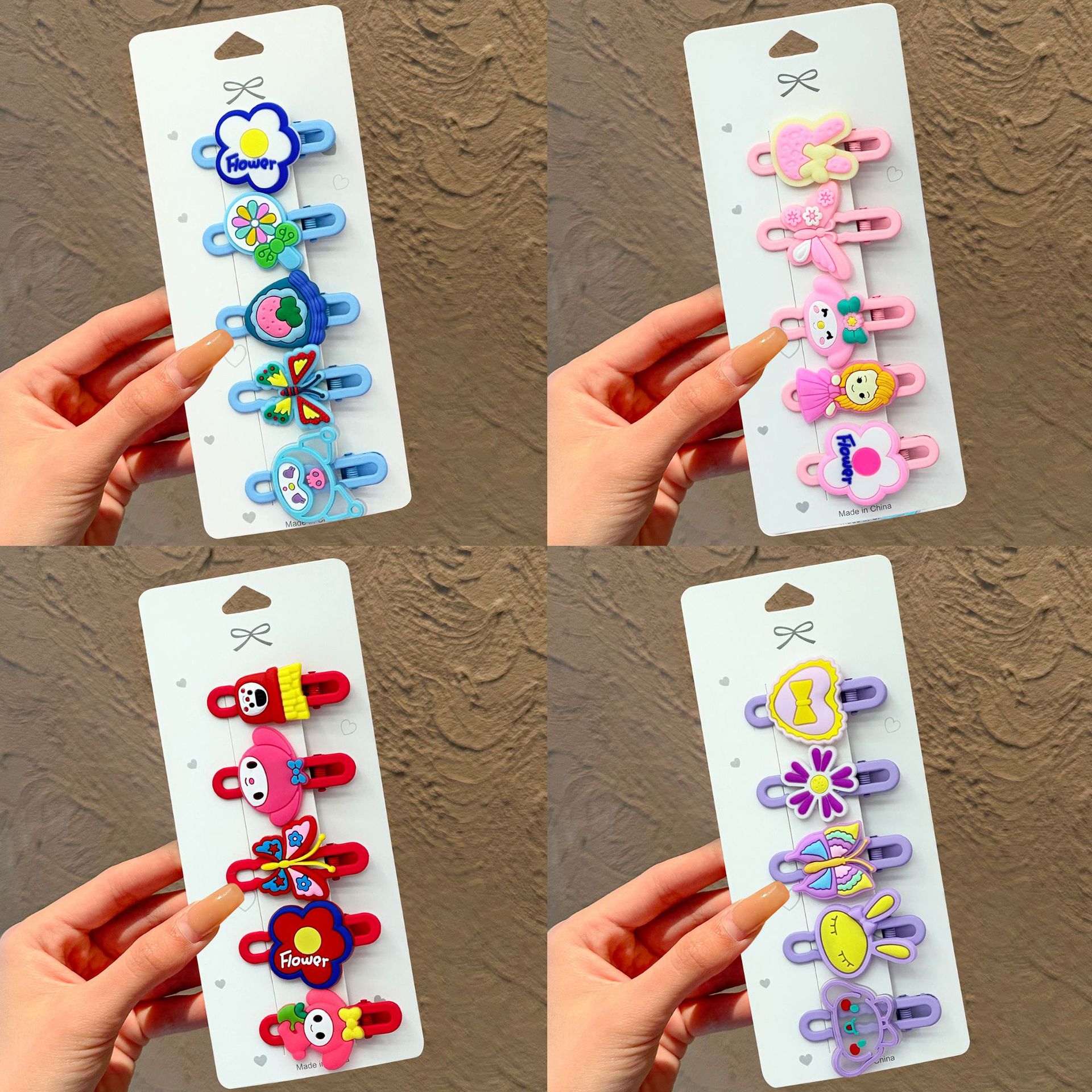 Flores dulces y lindas KT gatos arco clip de cabello princesa clip de cabello chaqueta de niña pequeña