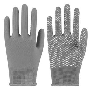 Guantes de protección laboral guantes antideslizantes de nylon guantes de distribución de goma para manejar y entregar guantes de trabajo de plástico de pantalla táctil de 13 pines