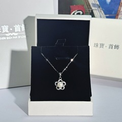 原创S925纯银天然淡水珍珠花朵项链女时尚轻奢小众高级感百搭首饰