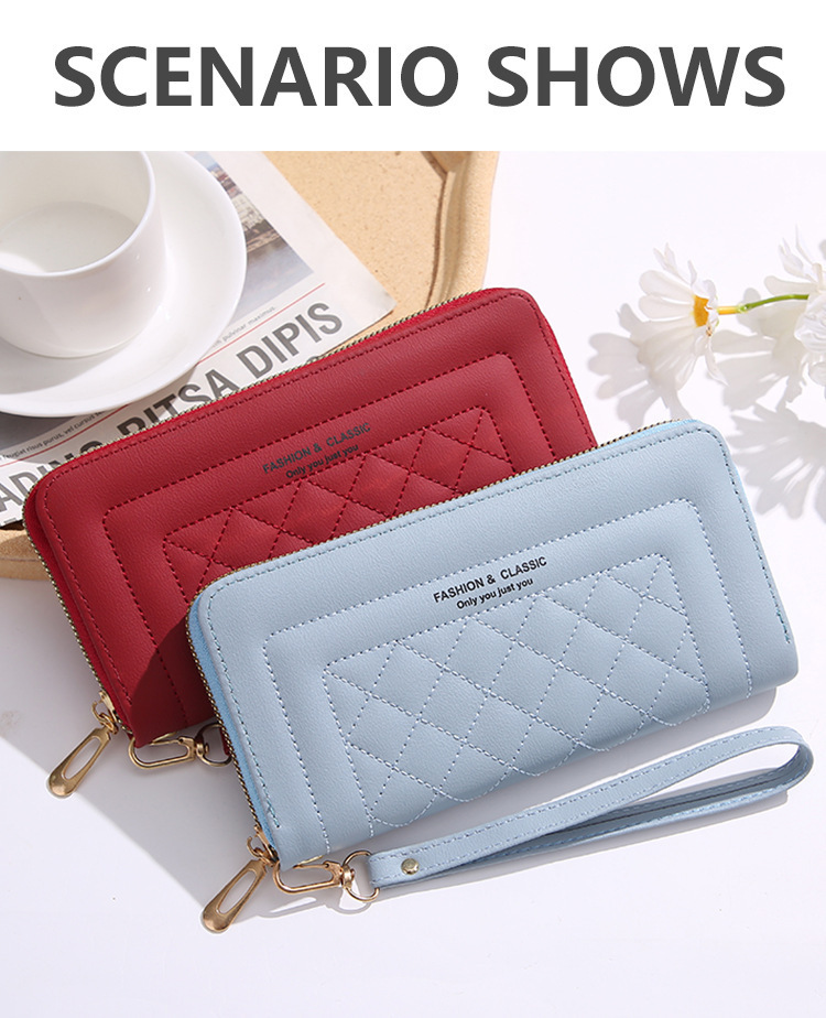 103g Weight pu Lining Material Side Zipper Closure Type Long Wallets Bags Type 1 Piece Quantity Holiday, Banquet, Selfie Occasion pu Material Contrast Binding Function Solid Color Pattern All Seasons Season Women's Gender Sweet Style Square Shape Women's Solid Color Pu Side Zipper Wallets 9