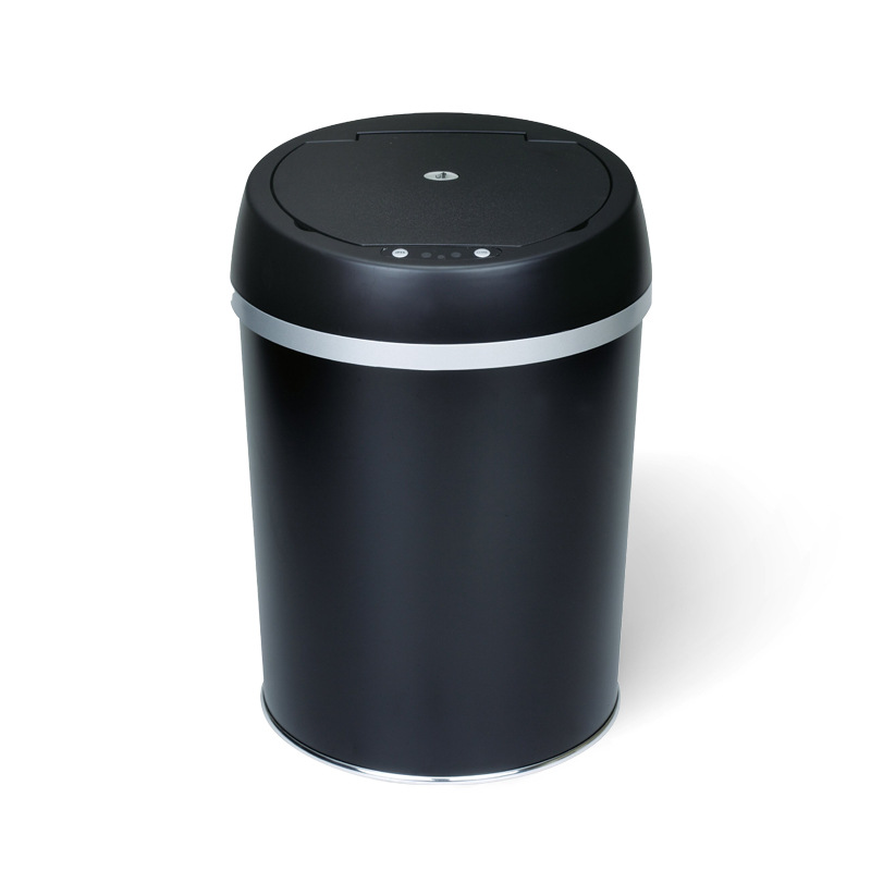 Clásica redonda inteligente papelera de basura inductiva sala de estar cocina casera papelera de basura automática inducción silenciosa papelera de basura