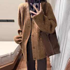 韩系呢子大衣女2025秋冬季新款毛呢外套小个子赫本风高级感正流行