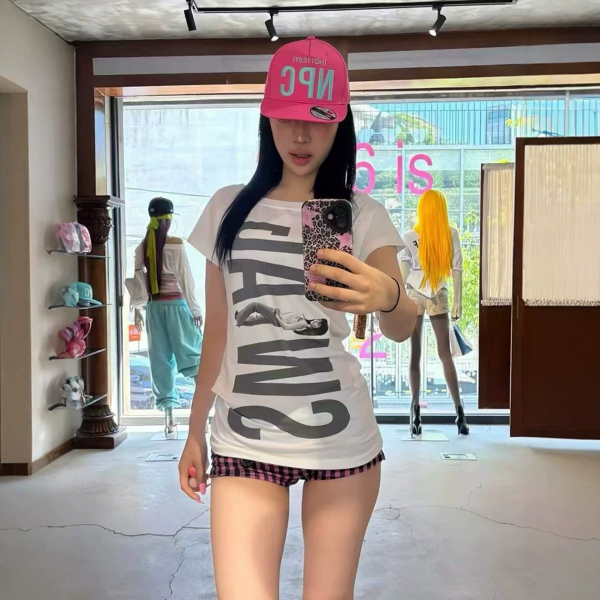现货/博主同款韩系潮牌松弛字母印花宽松上衣辣妹短袖T恤