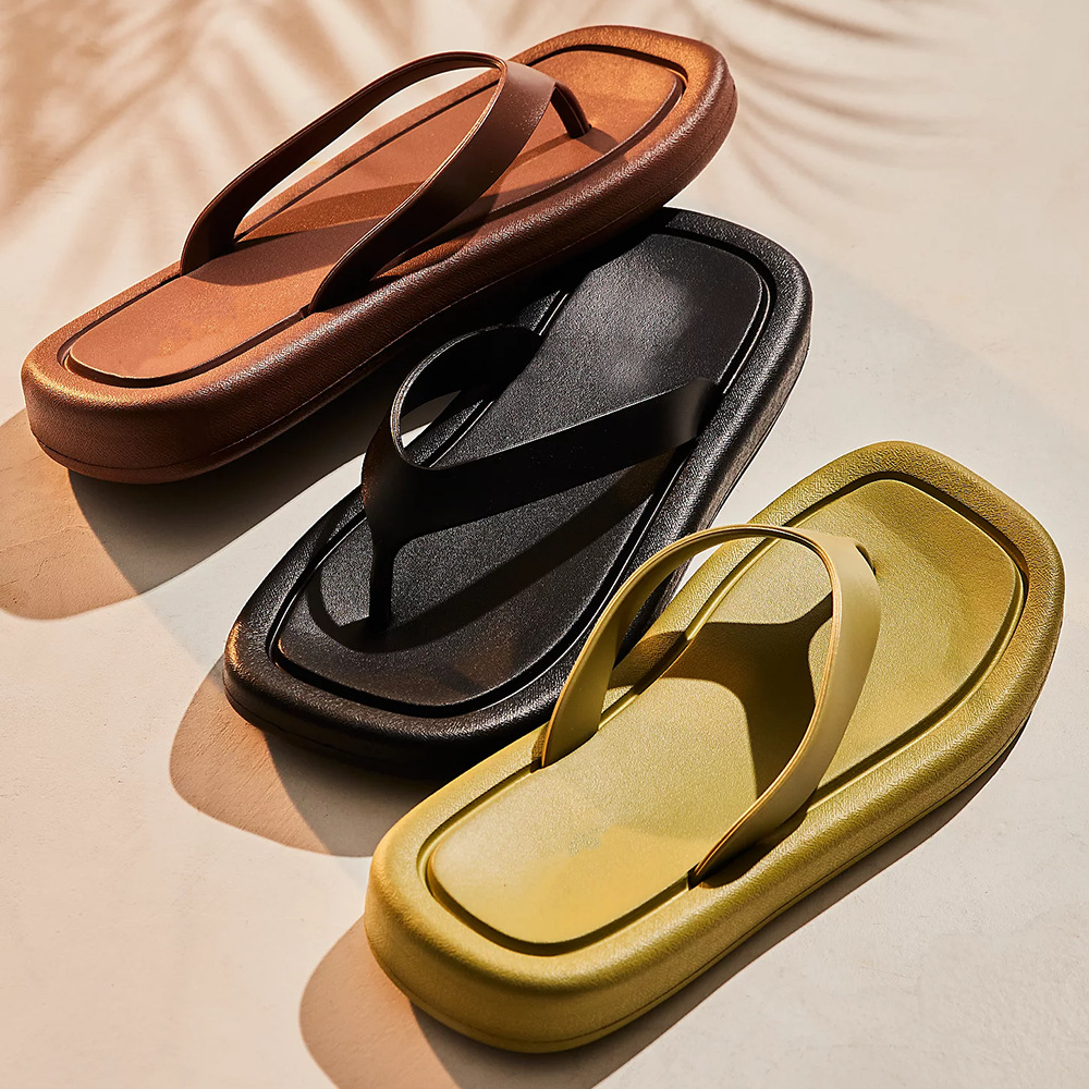 Women's Flip-flops, European And American Ins Trend, EVA Soft Sole, Outdoor Casual Beach Sandals, Flat Slippers_vogvips.com