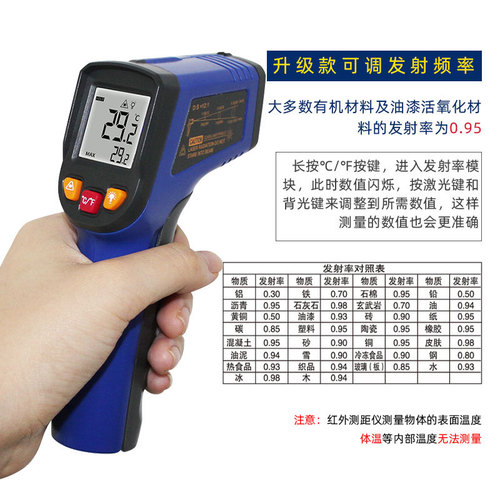 Nominal infrared thermometer industrial handheld laser thermometer high-precision electronic oil temperature gauge TS600