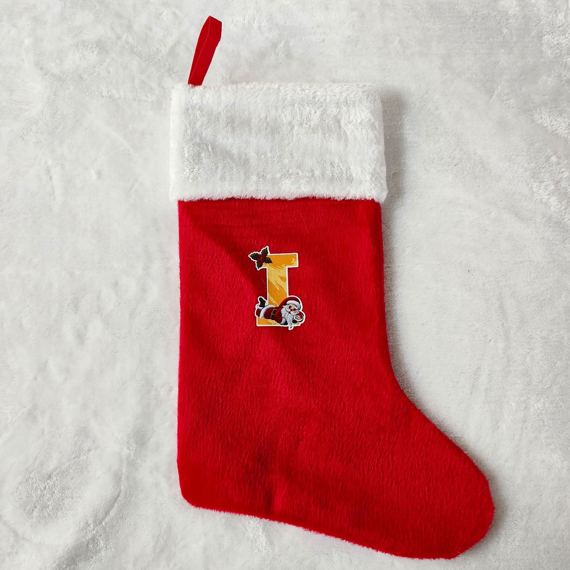 letras transfronterizas calcetines de Navidad encantadores y divertidos letras inglesas calcetines de Navidad creativas letras de Santa Claus