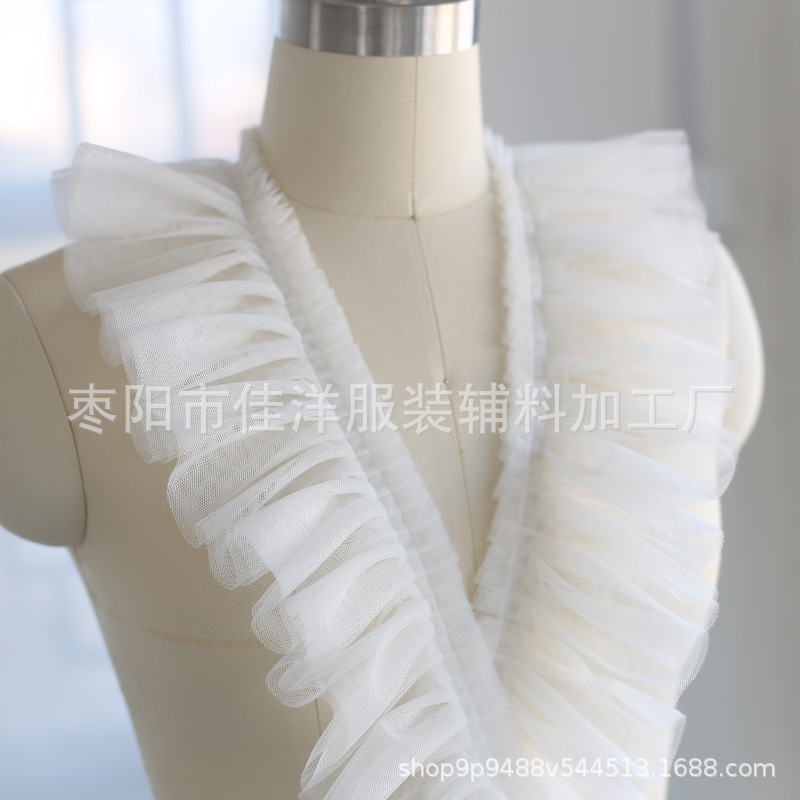 10cm幅2層網糸レース暗号化レース順シワレース布芸diyロリータスカートレース補助材料