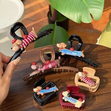 新款衣架毛衣小狗趣味香水瓶抓夹可爱发夹卡通条纹发抓后脑勺鲨鱼