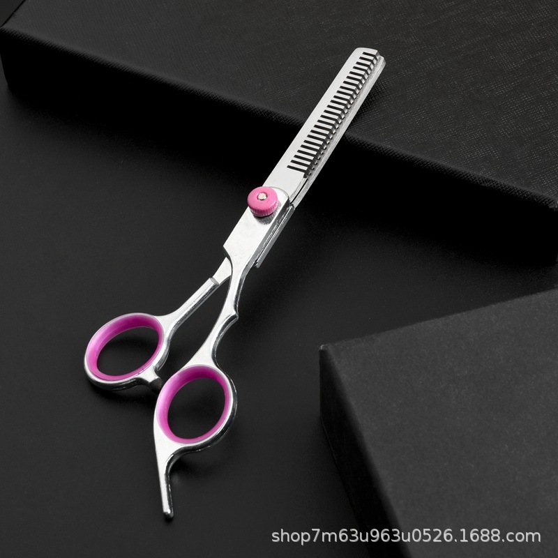Suministro de fábrica tijeras divididas tijeras de pelo de acero inoxidable herramientas para el cabello tijeras planas de 6 pulgadas tijeras de dientes traje combinado