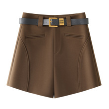 黑色西装短裤女2025新款秋季通勤职业百搭a字阔腿裤小个子休闲裤