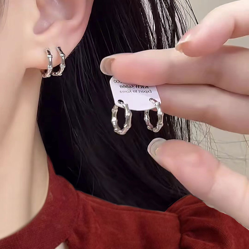 대나무 귀걸이, 고급스럽고 가벼운 럭셔리 틈새 귀걸이, 심플하고 시원한 귀걸이, 여성 패션 다용도 귀걸이 및 액세서리