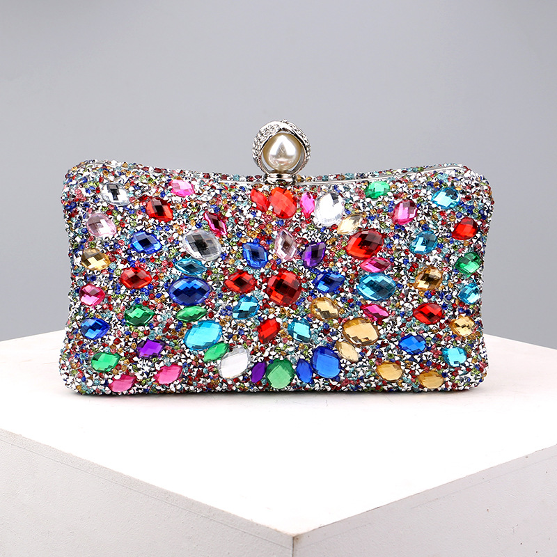 Green Blue Pink Pu Leather Polyester Flower Pillow Shape Evening Bags display picture 2