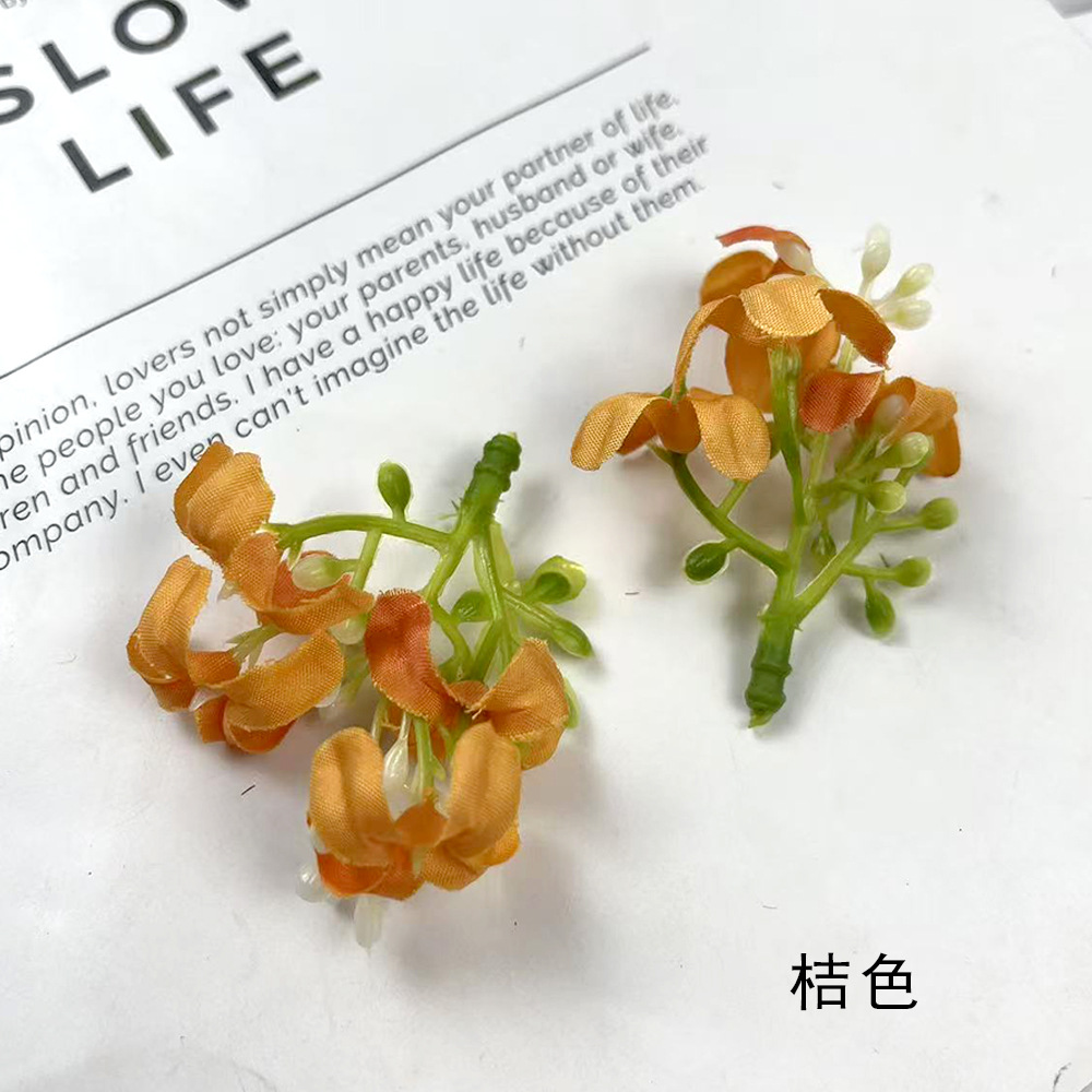 Simulación osmanthus floral cabeza DIY hecha a mano cabeza de flor de pinza tecnología de plantación verde con mano caja de regalo decoración de flores de mil lixiang