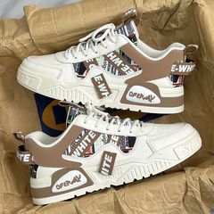 2024新款板鞋潮流時尚厚底運動休閒男鞋校園青年小白鞋小眾設計男