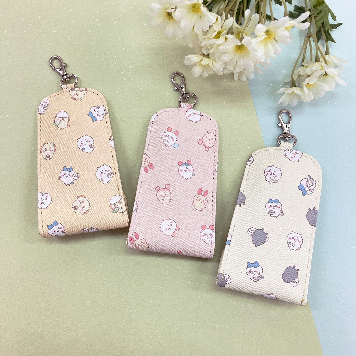 Kawaii Cute Printed Multifunctional Practical Long Key Bag Waist Hanging Keychain Storage Bag Pendant