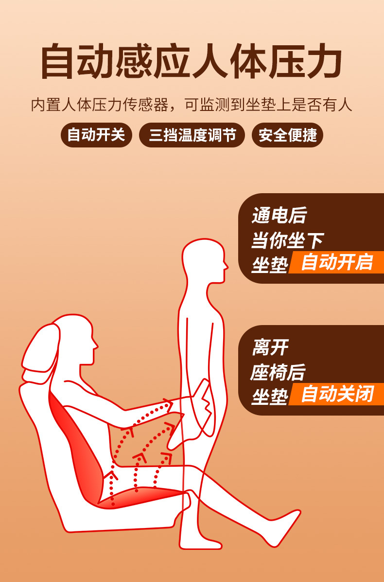 Car heating cushion winter single and double seat car electric heating modification 12V24V warm graphene seat cushion