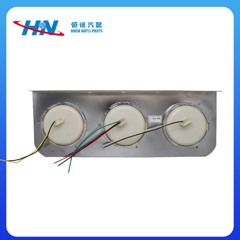 Placa de hierro luz trasera lámpara de centro de acero inoxidable Placa de hierro de triple camión luz triple luz resalte luz trasera