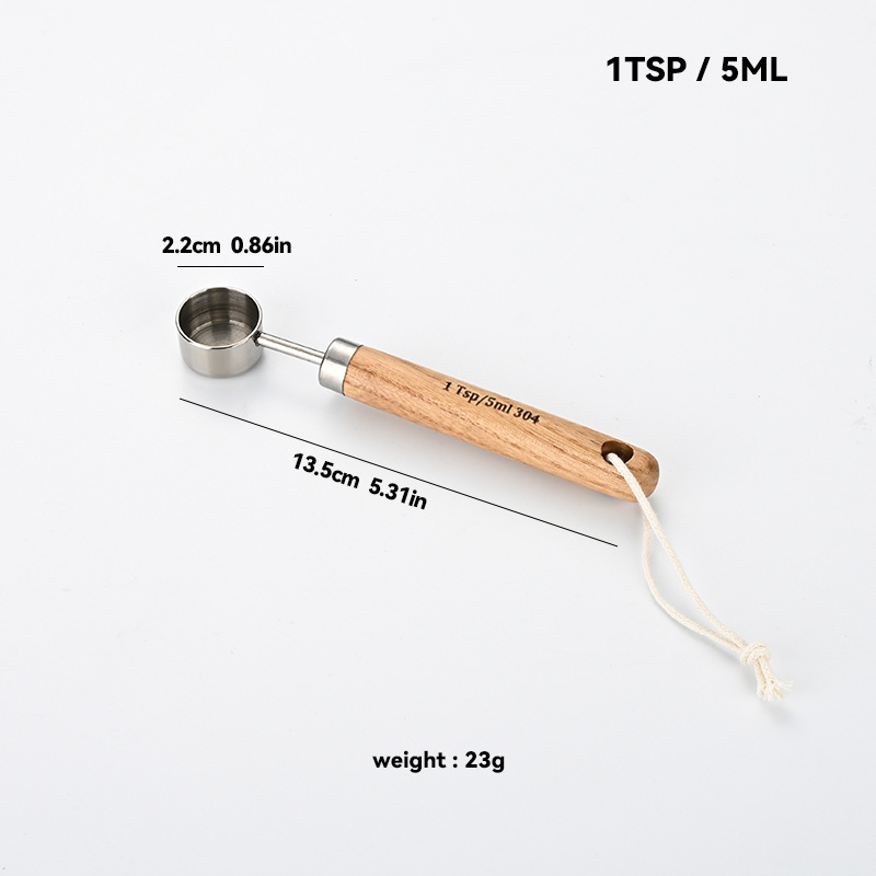 304 ステンレス鋼計量スプーン計量カップセット木製ハンドル計量カップ計量スプーン 4 点セットスケール付きゴールデン計量スプーン計量カップ 8 個|undefined