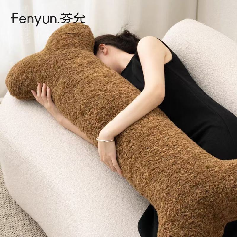 枕ソファクッションクッションかわいい足を挟む寝室睡眠犬の骨ぬいぐるみクリエイティブガールフレンドギフト|undefined