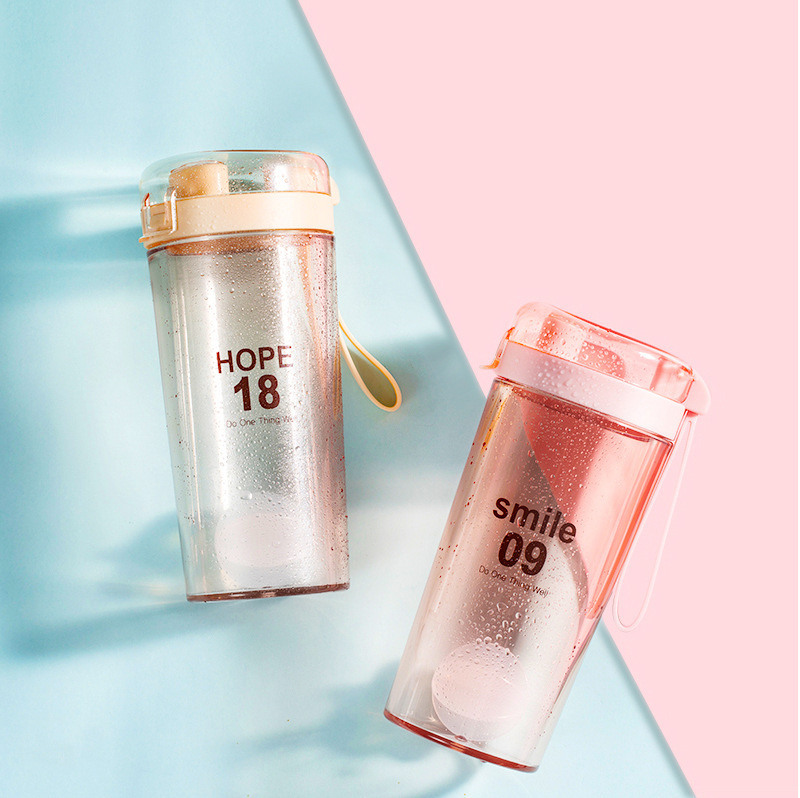 Fuquan Ruisi Shaker Cup Thickened Transparent Plastic Cup Portable Sports Water Cup Coffee Protein Powder Portable