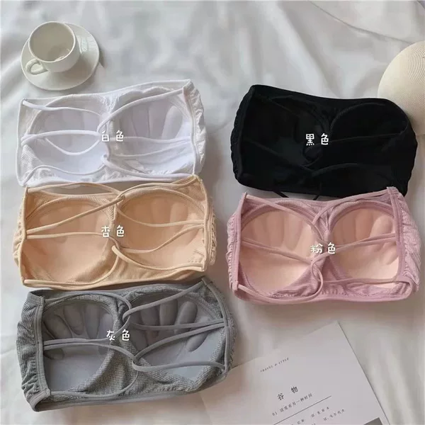Summer Strapless Strapless Bra Beautiful Back Wrap Bra Gathering Live Explosions Non-rimless Cross Strap Sexy Invisible Inner