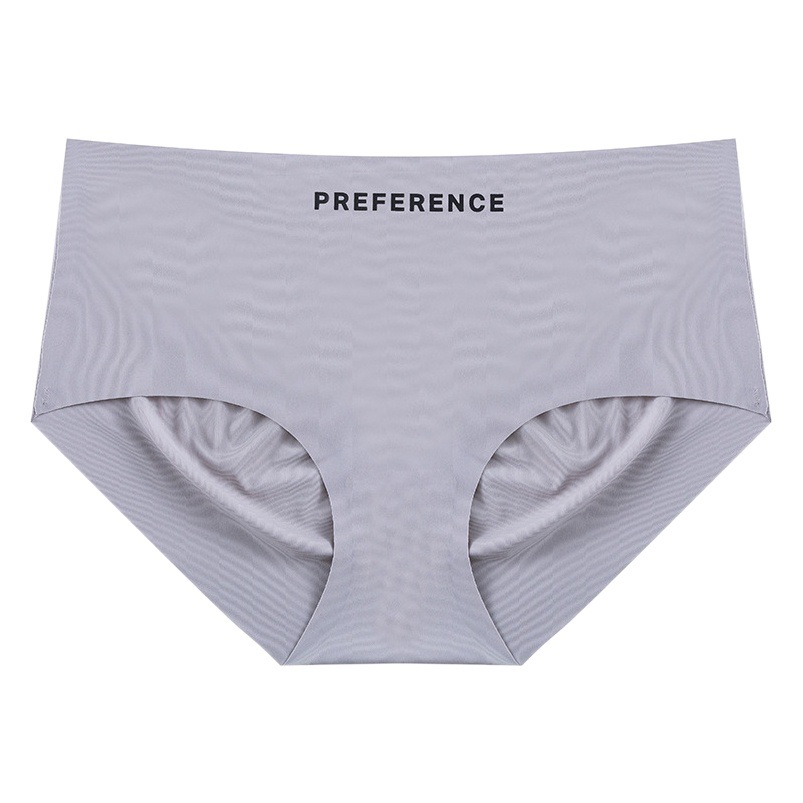 Ropa interior de seda de hielo sin costuras Mujer Cintura media algodón antibacteriano entrepierna algodón Nude Girl's estilo deportivo triángulo pantalones cortos cabeza