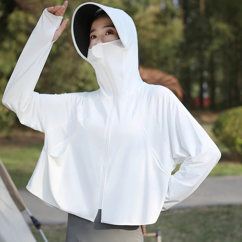 茉寻浪漫防晒衣女短款2025新款夏季防紫外线原纱冰丝斗篷防晒服女|undefined