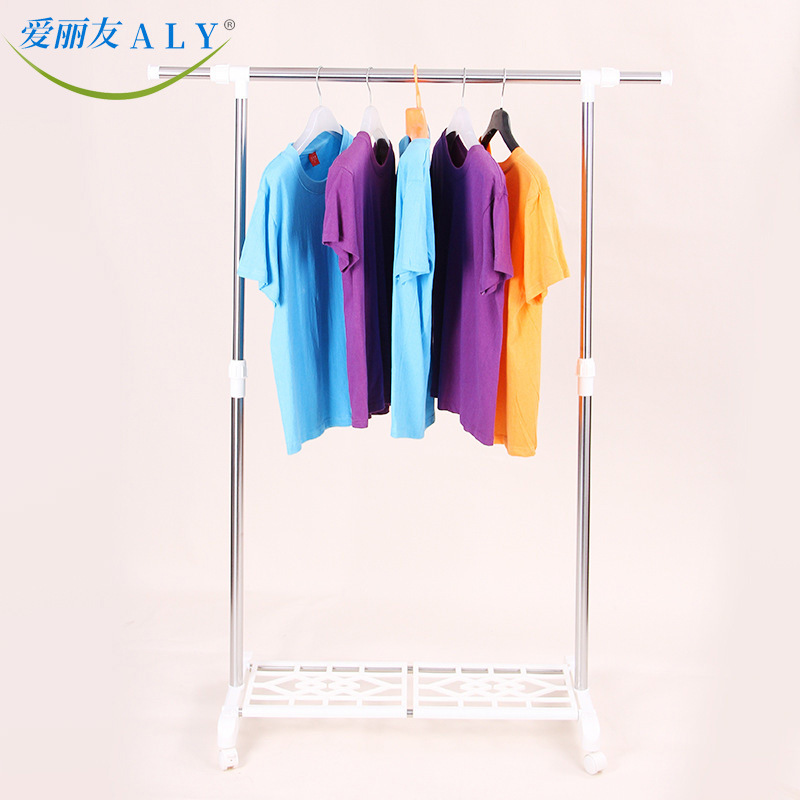 厂家批发简易落地式晾衣架可移动伸缩单杠晾晒架户外阳台凉鞋架